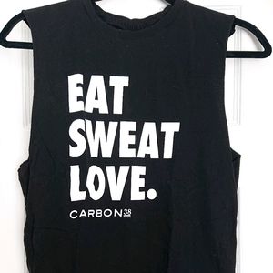 Carbon38 black cotton tank